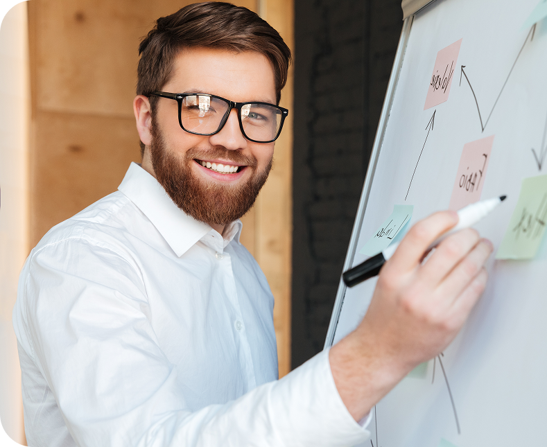 Professional writing on whiteboard